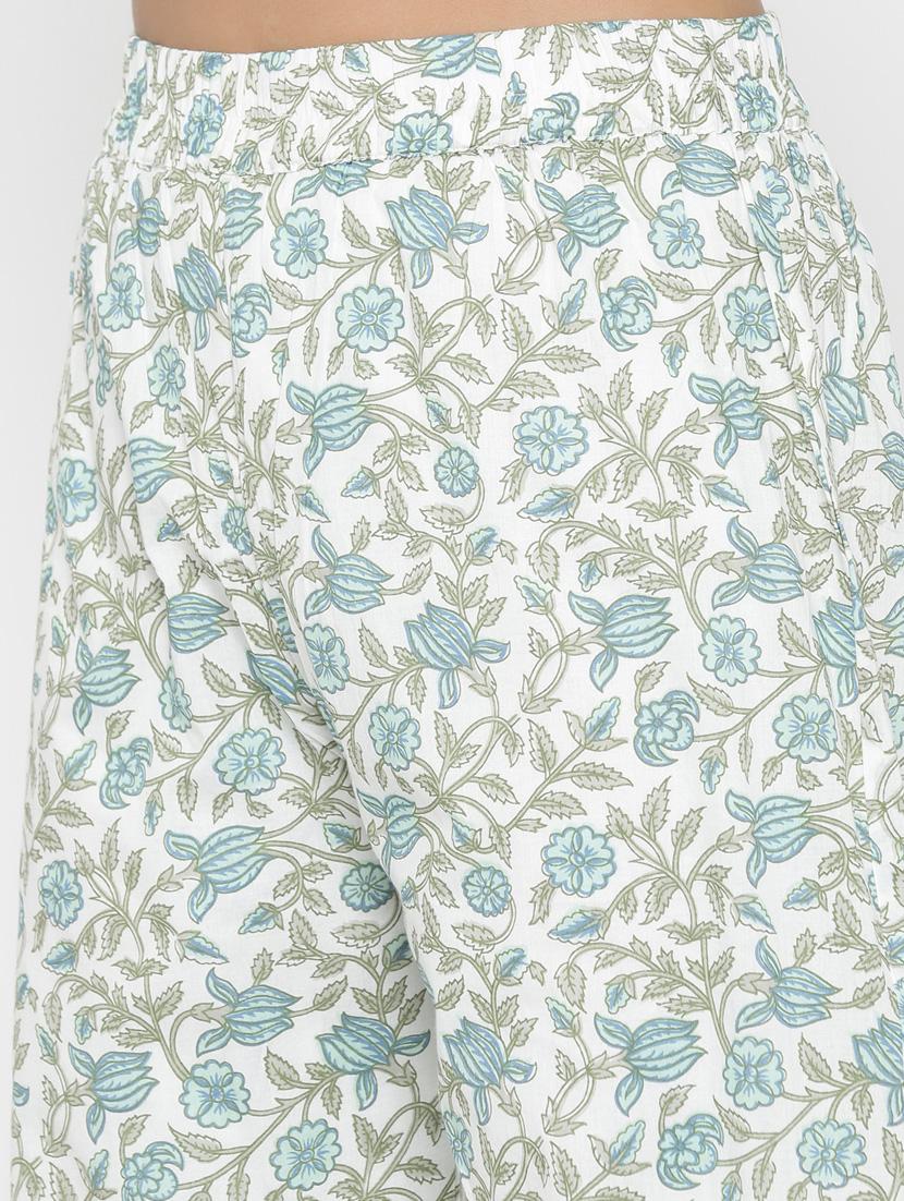 green cotton kurta palazzo set - 18185517 - Standard Image - 5
