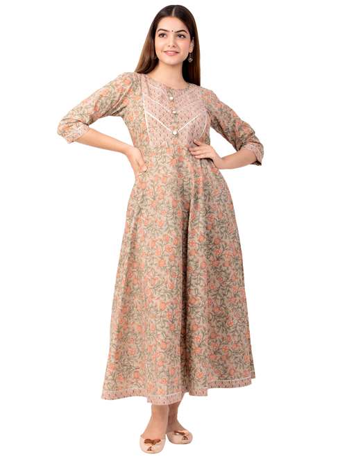 women's flared kurta - 18185572 - Very Small Image - 1