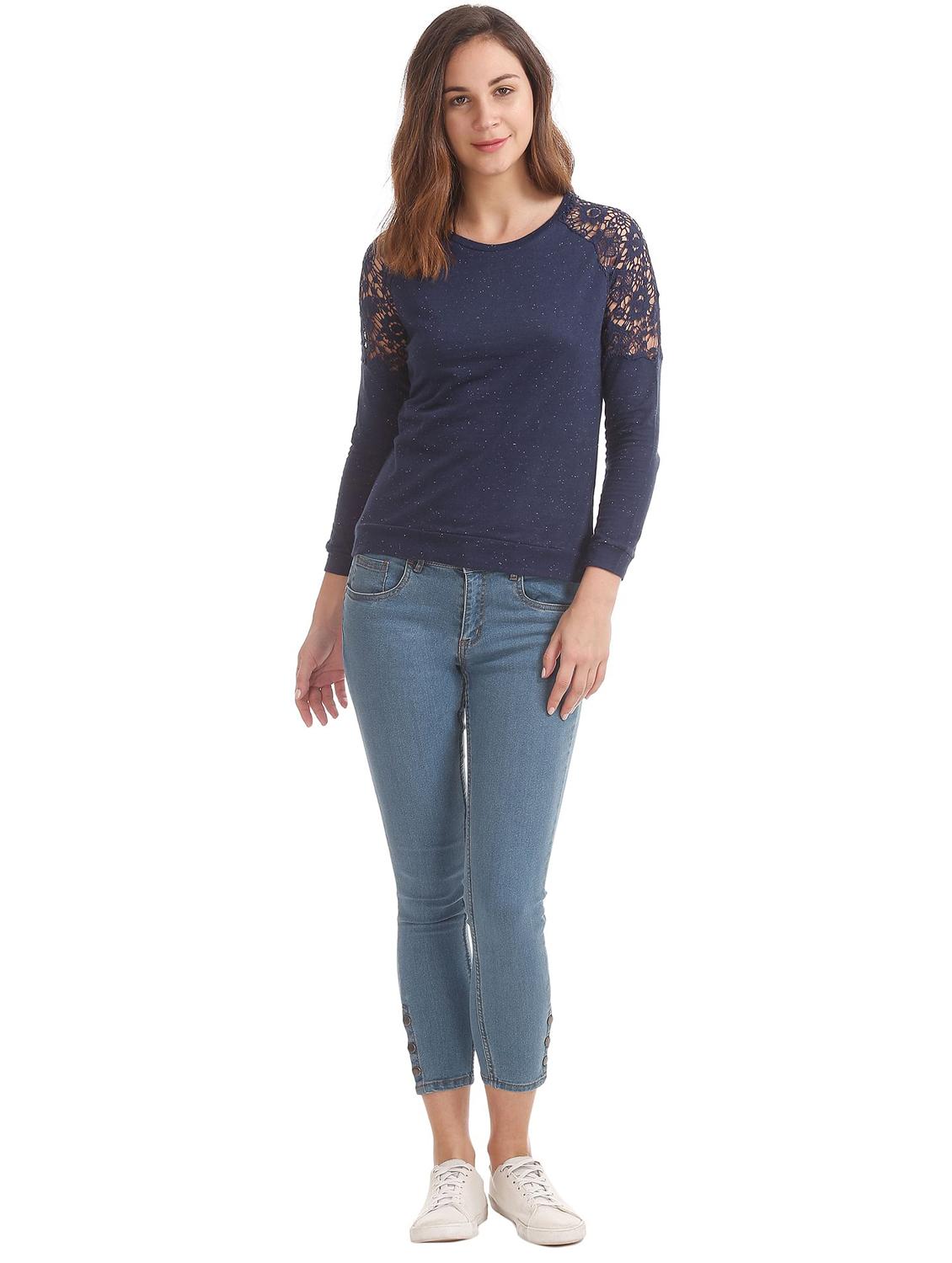 women's regular round neck top - 18195404 - Standard Image - 3