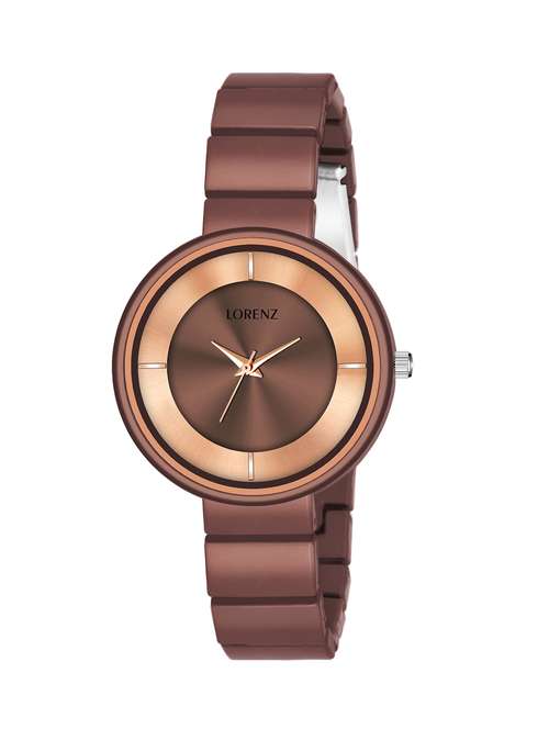 lorenz luxury finish brown analogue watch for women & girls | as-103a - 18201973 - Very Small Image - 1
