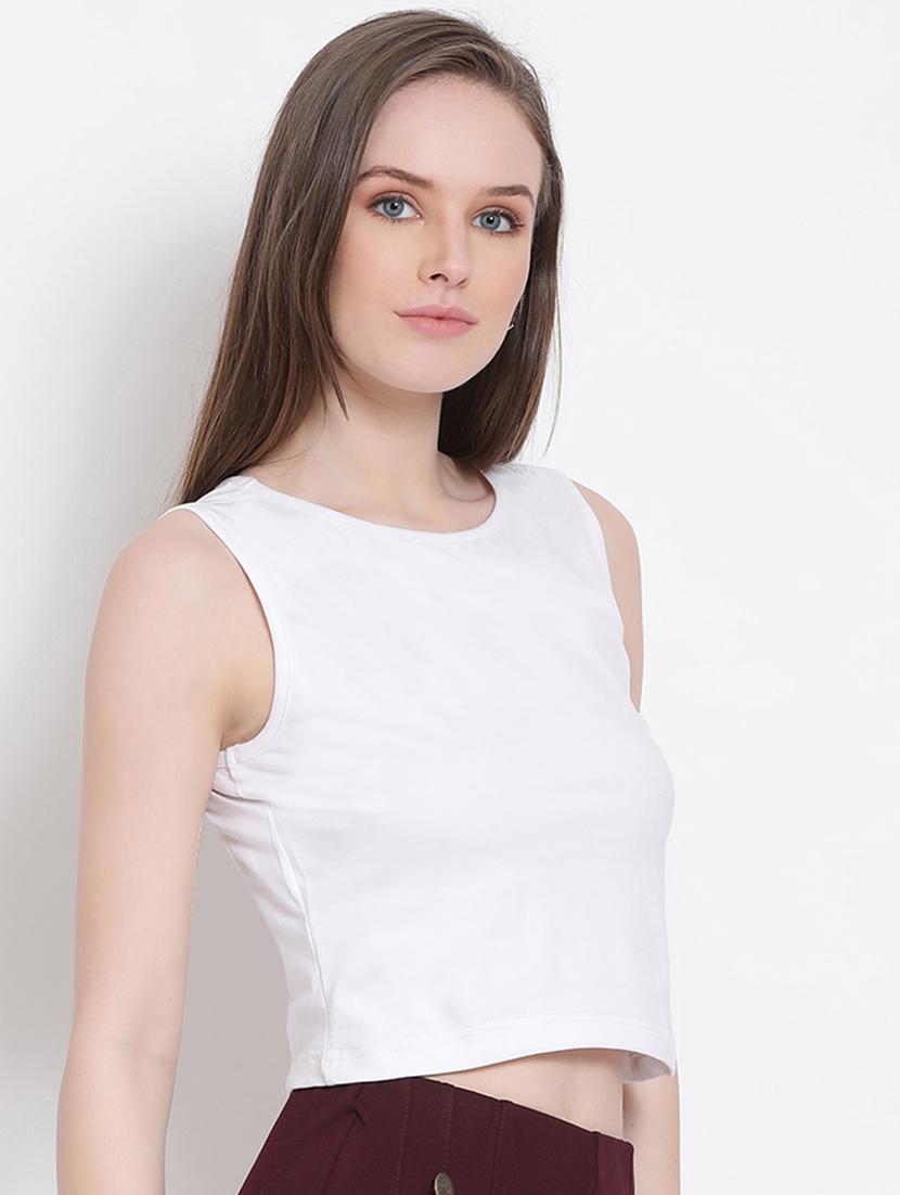women's crop round neck top - 18204935 - Zoom Image - 2