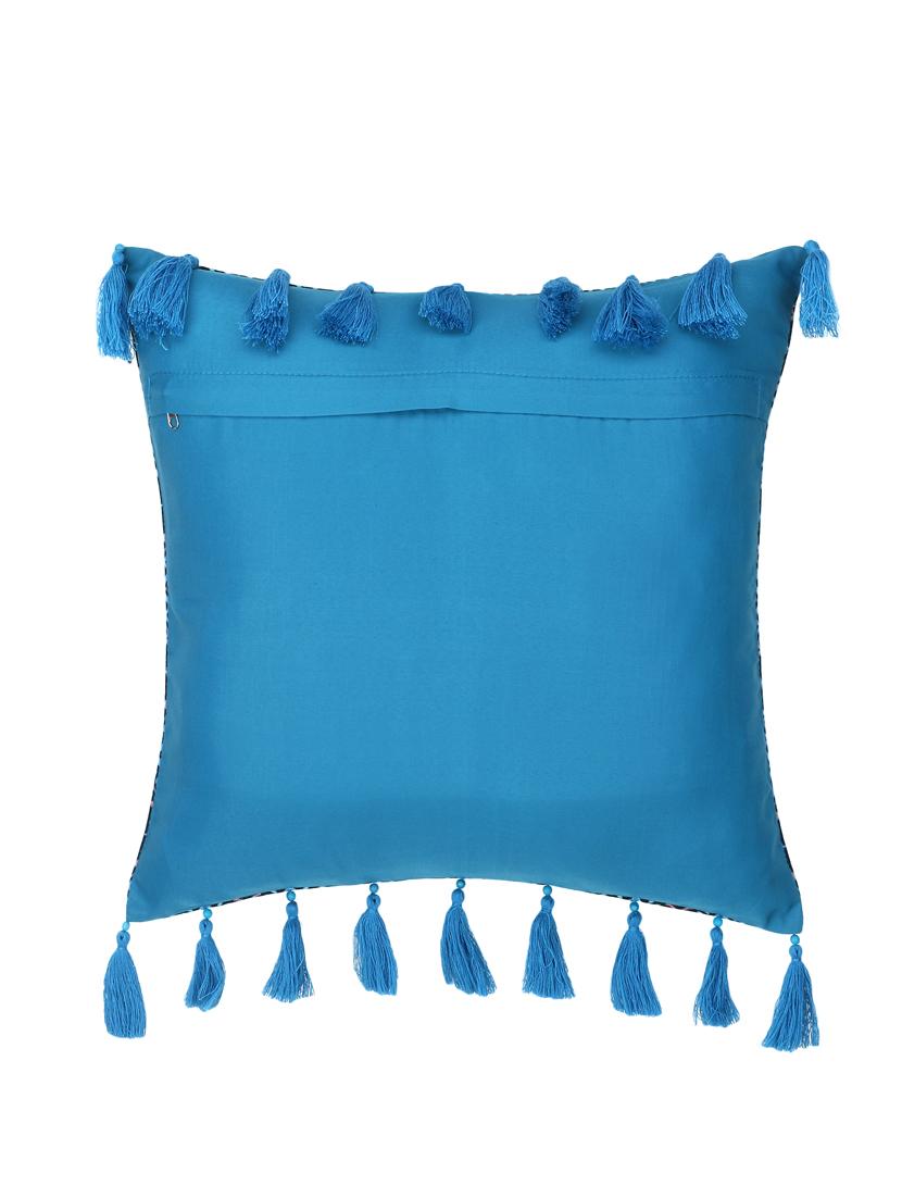 mezposh chintz blue & multi color polycotton ethnic motifs square cushion cover (lxw : 16x16 inch) - 18207906 - Zoom Image - 2