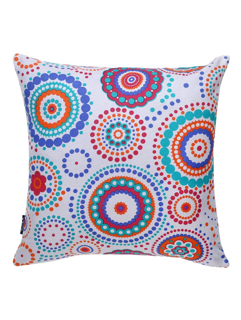 mezposh nomad light yellow & multi color canvas mandala square cushion cover (lxw : 20x20 inch) - 18207923 - Zoom Image - 2