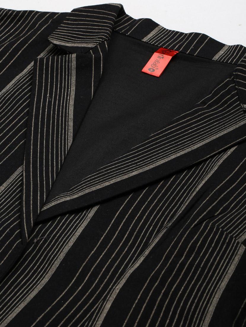 single-breasted lapel-collared striped formal blazer - 18221306 - Zoom Image - 5