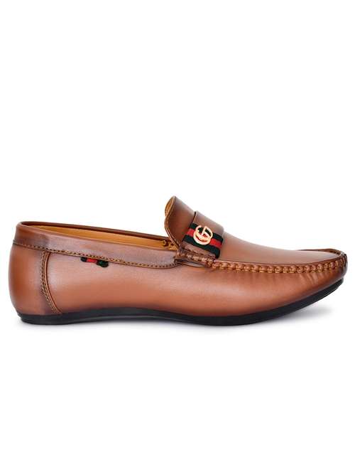 tan synthetic slip on loafers - 18228299 - Very Small Image - 1