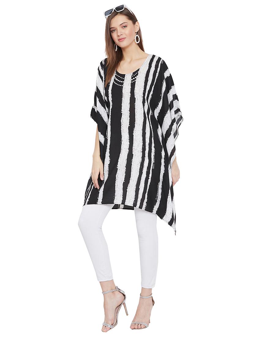 black printed kaftan - 18228669 - Zoom Image - 3