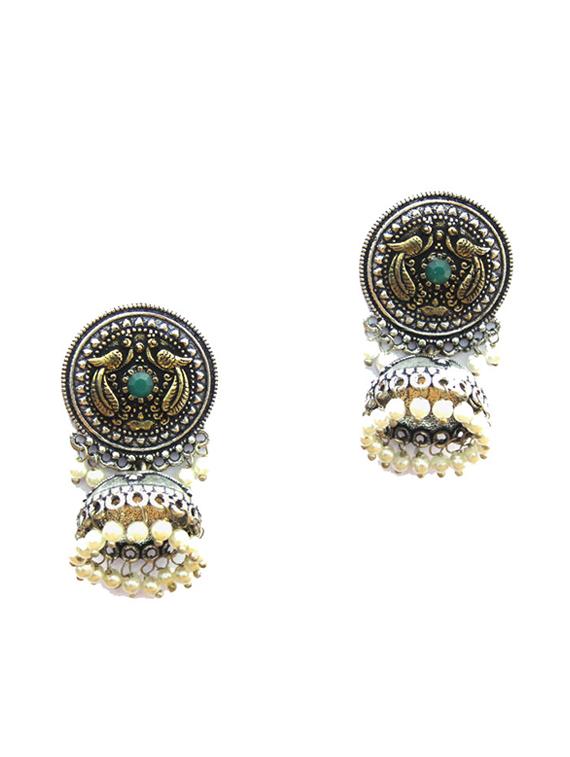 silver brass drop earring - 18233422 - Standard Image - 2