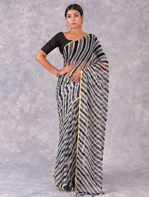 leheriya printed saree  with blouse - 18244644 - Very Small Image - 1