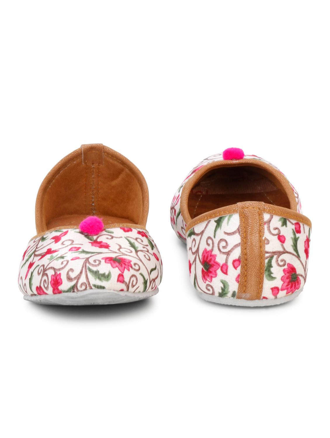 pink fabric slip on jutis & mojaris - 18249524 - Standard Image - 3