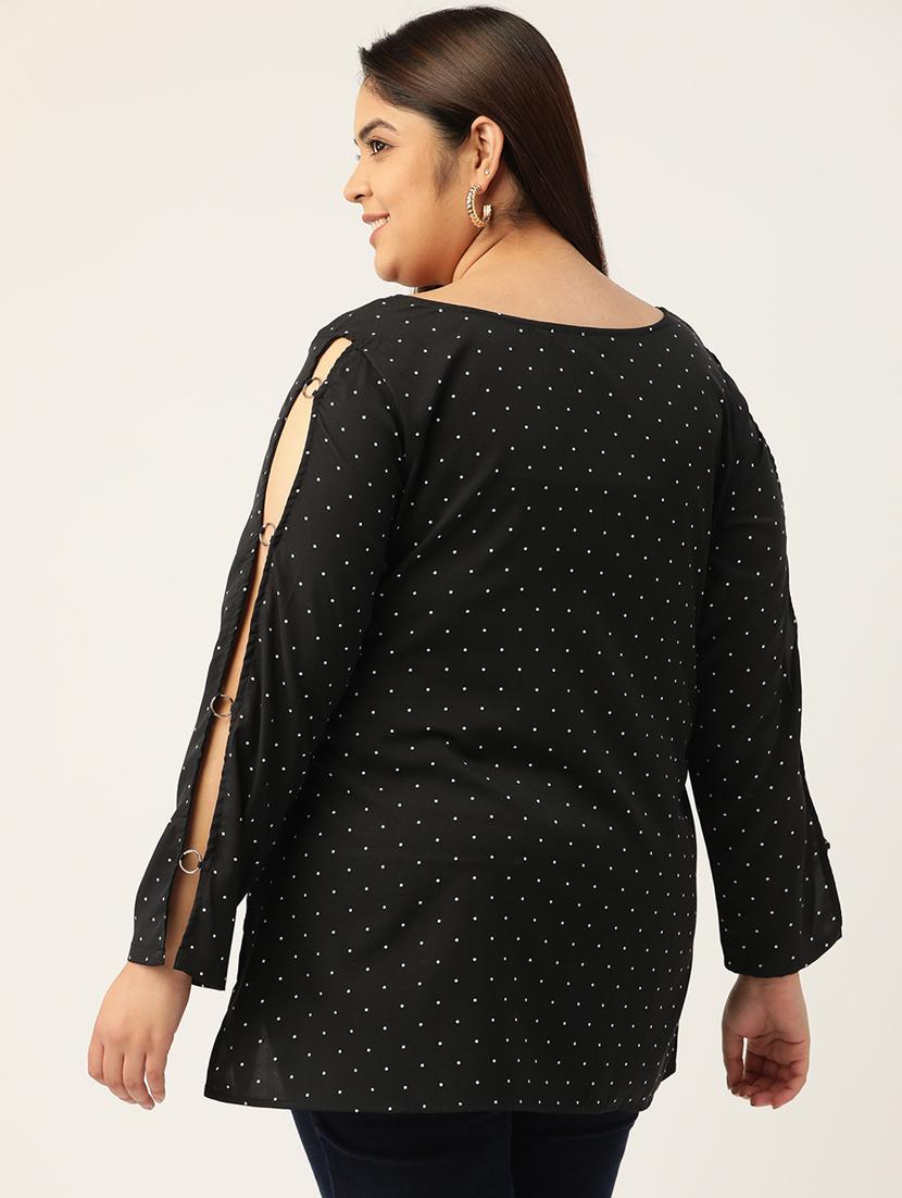 women's a line key hole neck top - 18271871 - Zoom Image - 2