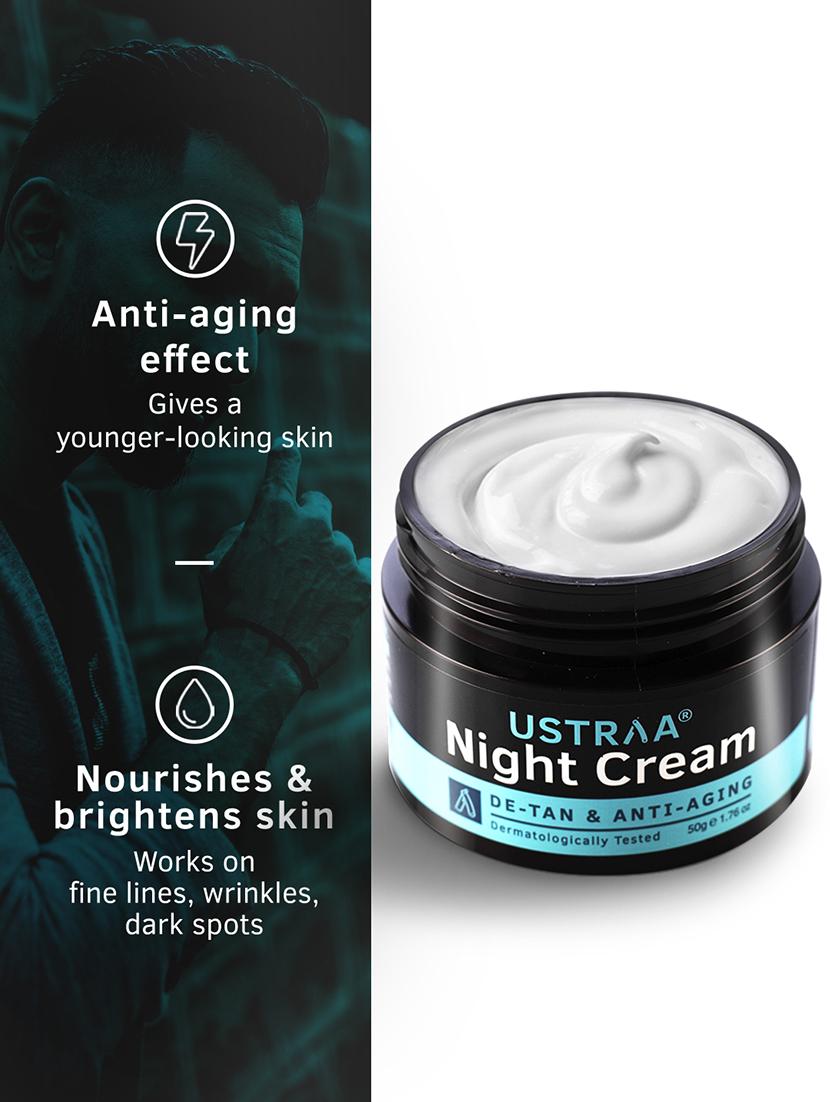 ustraa night cream - de-tan and anti-aging-50g & face wash for oily skin-200g - 18274738 - Zoom Image - 5