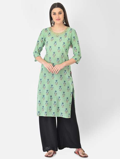 women's straight kurta - 18284552 - Very Small Image - 1