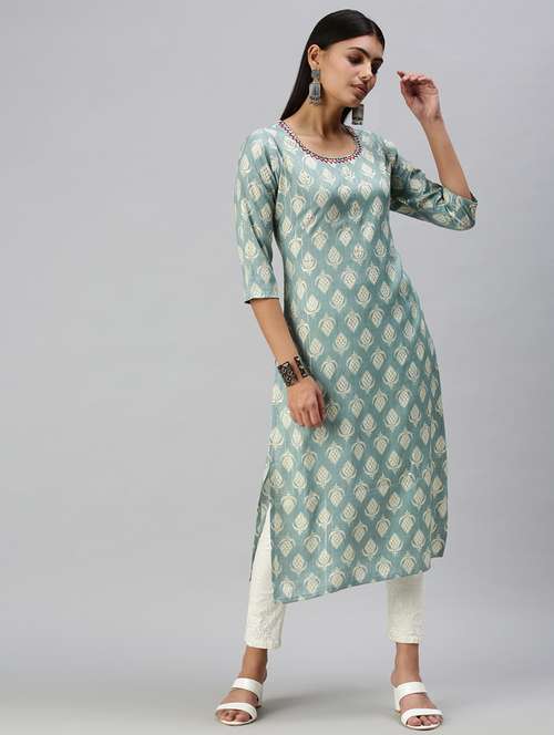 women's straight kurta - 18294576 - Very Small Image - 1