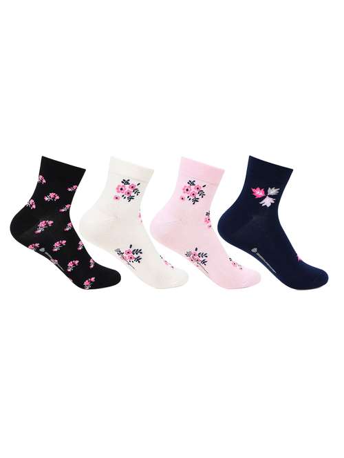 women pack of 4 printed ankle length socks  - 18301276 - Very Small Image - 1