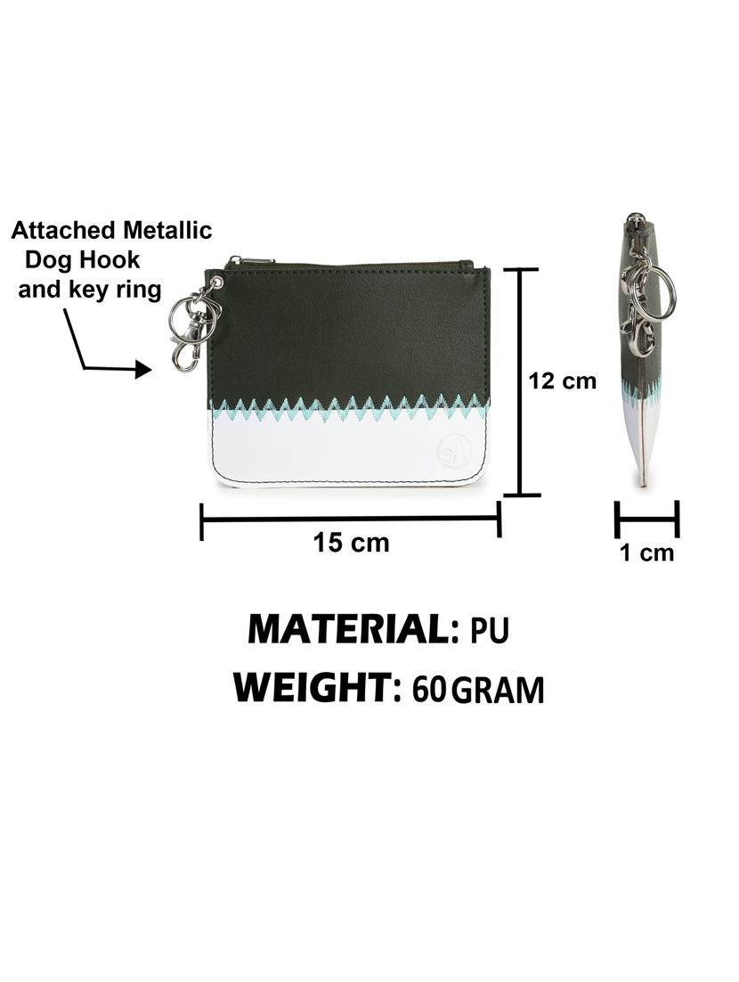 olive color block regular pouch - 18301546 - Standard Image - 8
