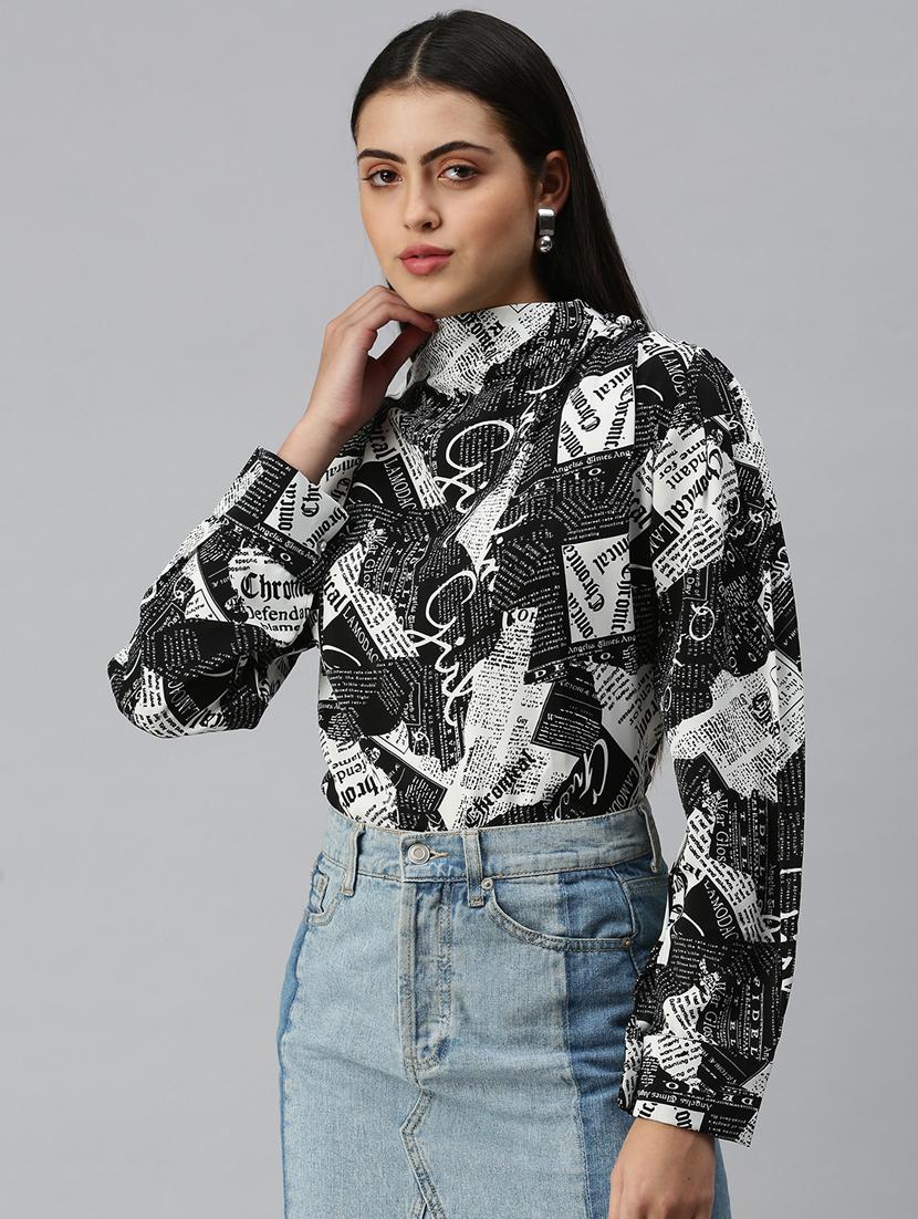 women's straight high neck top - 18310515 - Standard Image - 2