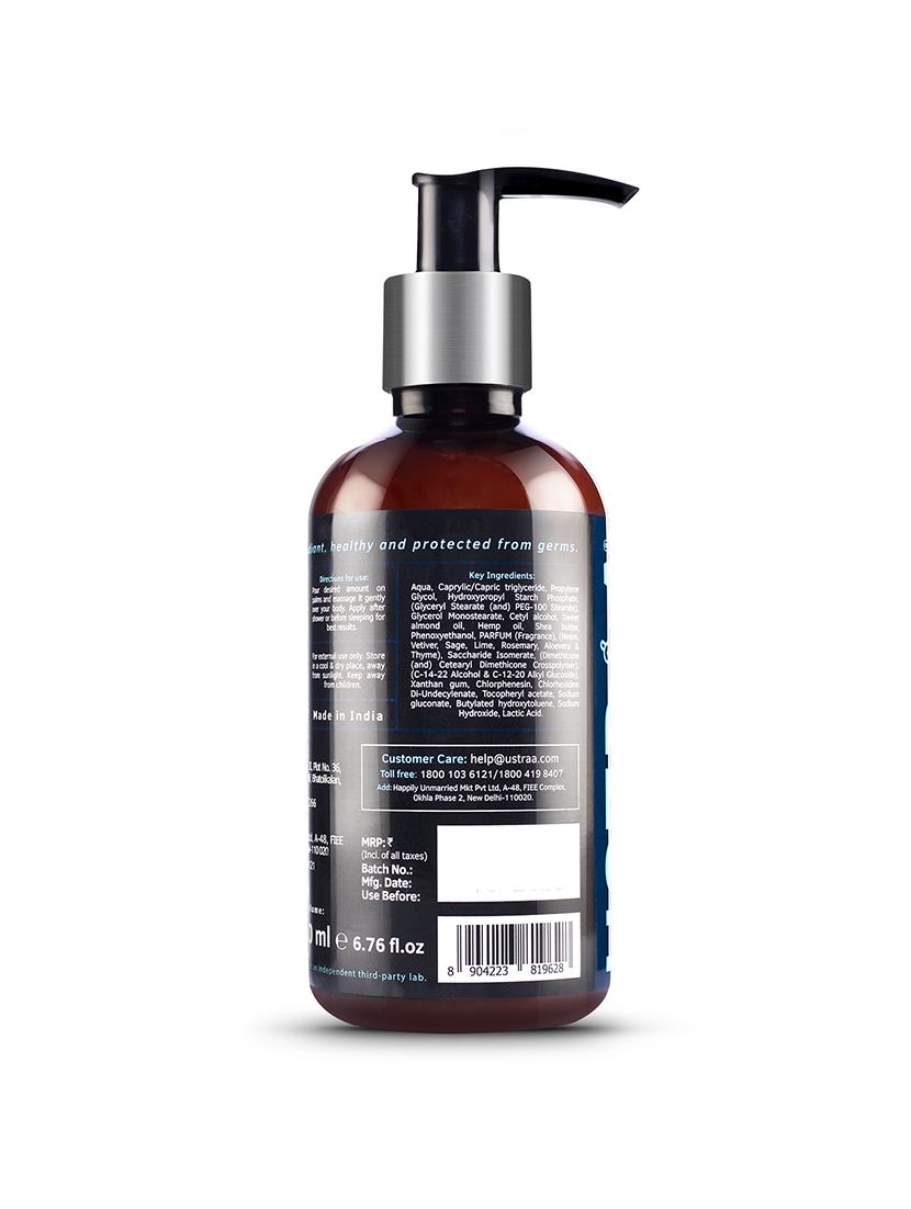 ustraa body lotion germ free - 200ml & body wash- green clay - 250ml - 18316165 - Zoom Image - 2