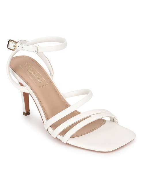 white pu ankle strap sandals - 18333514 - Very Small Image - 1