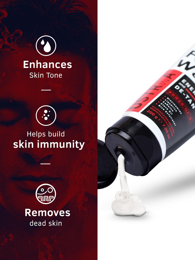 ustraa power face wash energize and de-tan - 200g & de tan face scrub - 100g - 18346222 - Zoom Image - 5