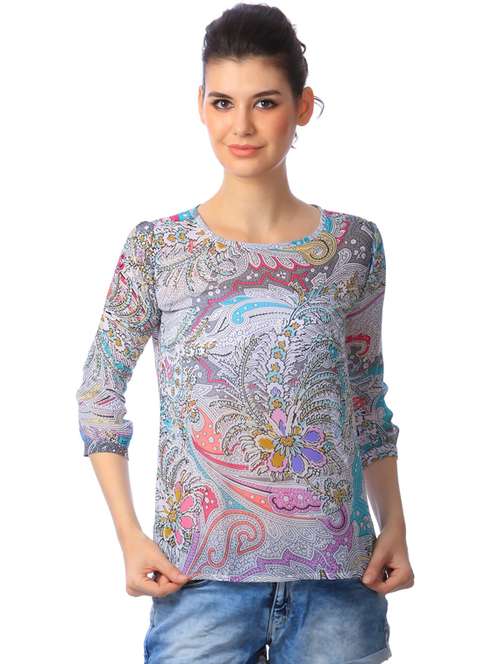 long sleeved printed regular top - 18347393 - Very Small Image - 1