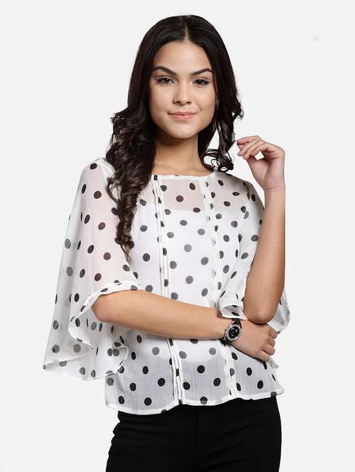 bell sleeved polka dot top  - 18347538 - Very Small Image - 1