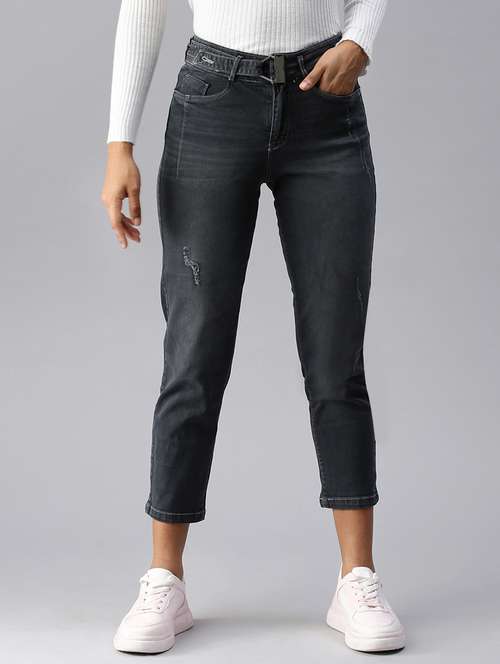 women's distress slim fit jeans - 18366936 - Very Small Image - 1