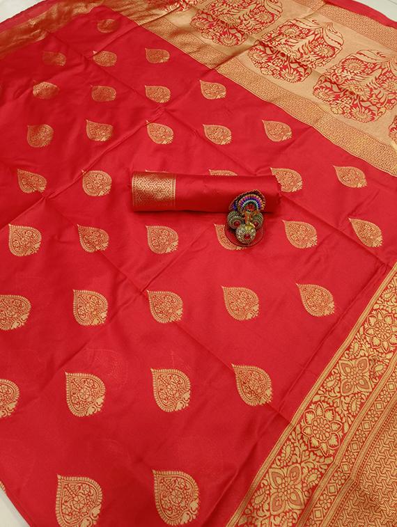 women's banarasi saree with blouse - 18372085 - Standard Image - 4