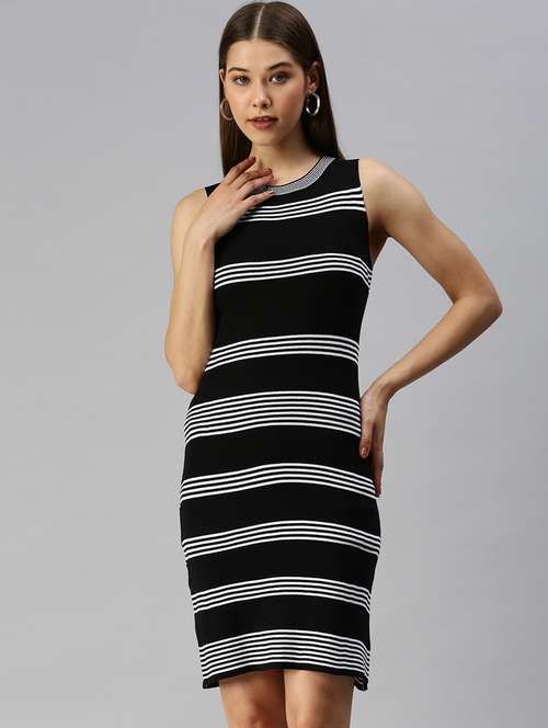 sleeveless striped bodycon dress - 18372180 - Very Small Image - 1