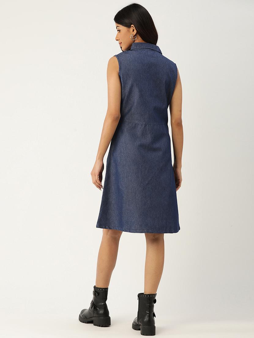 button up solid shirt dress - 18376206 - Standard Image - 2