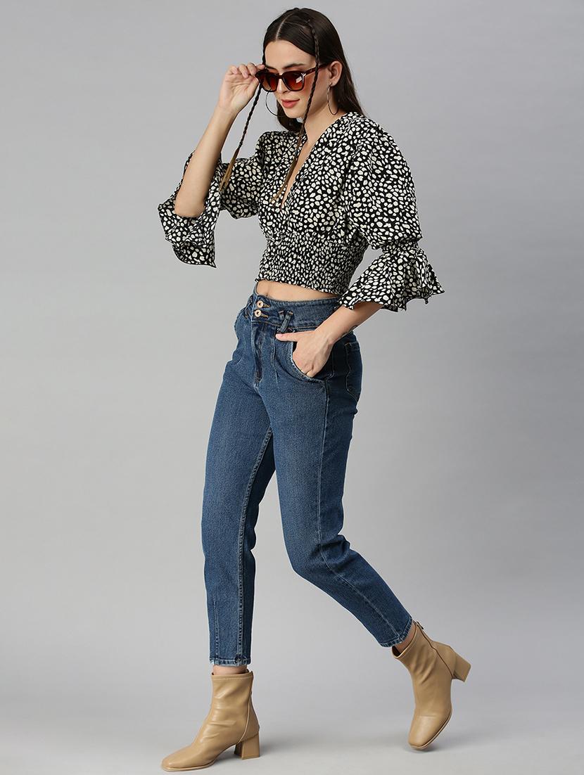 women's crop v neck top - 18392368 - Zoom Image - 3