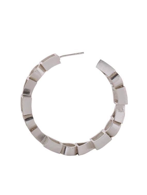 silver brass hoop earring - 18393381 - Zoom Image - 3