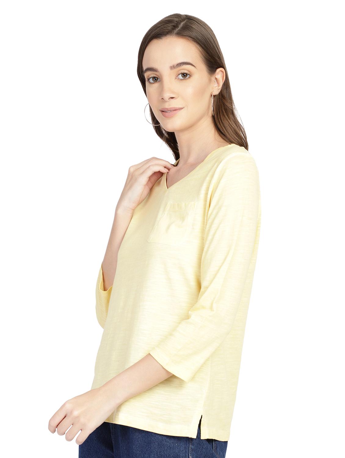 women's straight v neck top - 18393482 - Zoom Image - 2