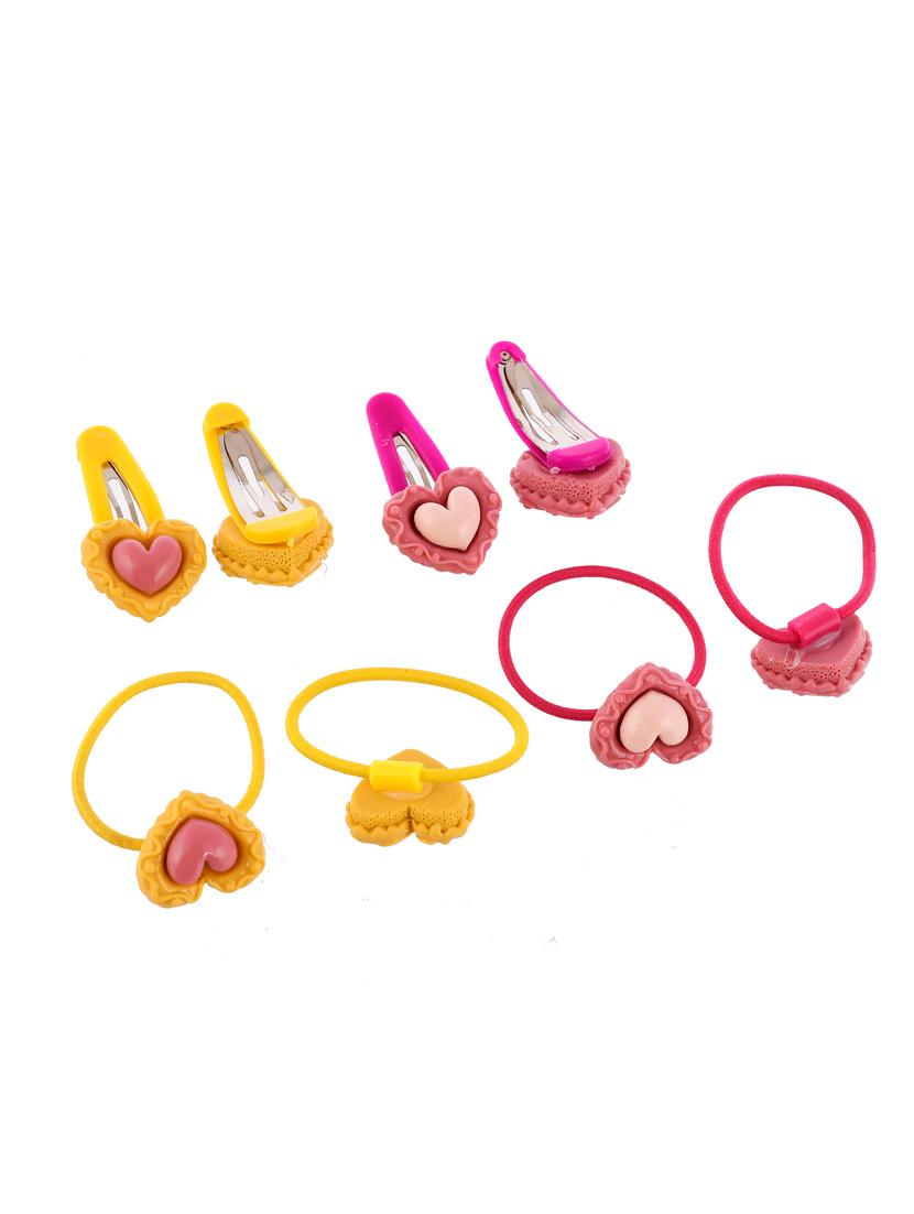 set of 8 heart tic tac and rubber band hair accessory set - 18396259 - Zoom Image - 3