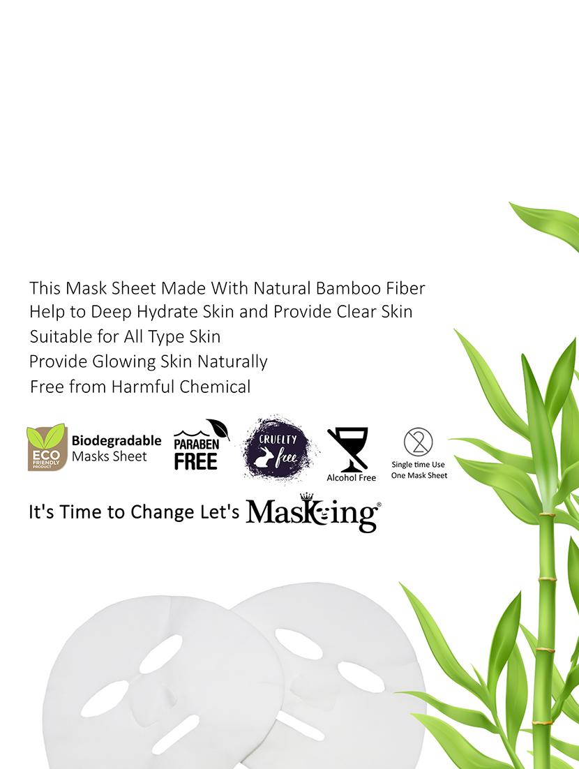 masking bamboo facial sheet mask of lavender, saffron, algae, watermelon & tea tree ideal for women & men (combo pack of 5) - 18398604 - Zoom Image - 3