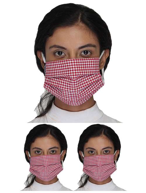 red cotton antipollution women mask - 18402994 - Very Small Image - 1