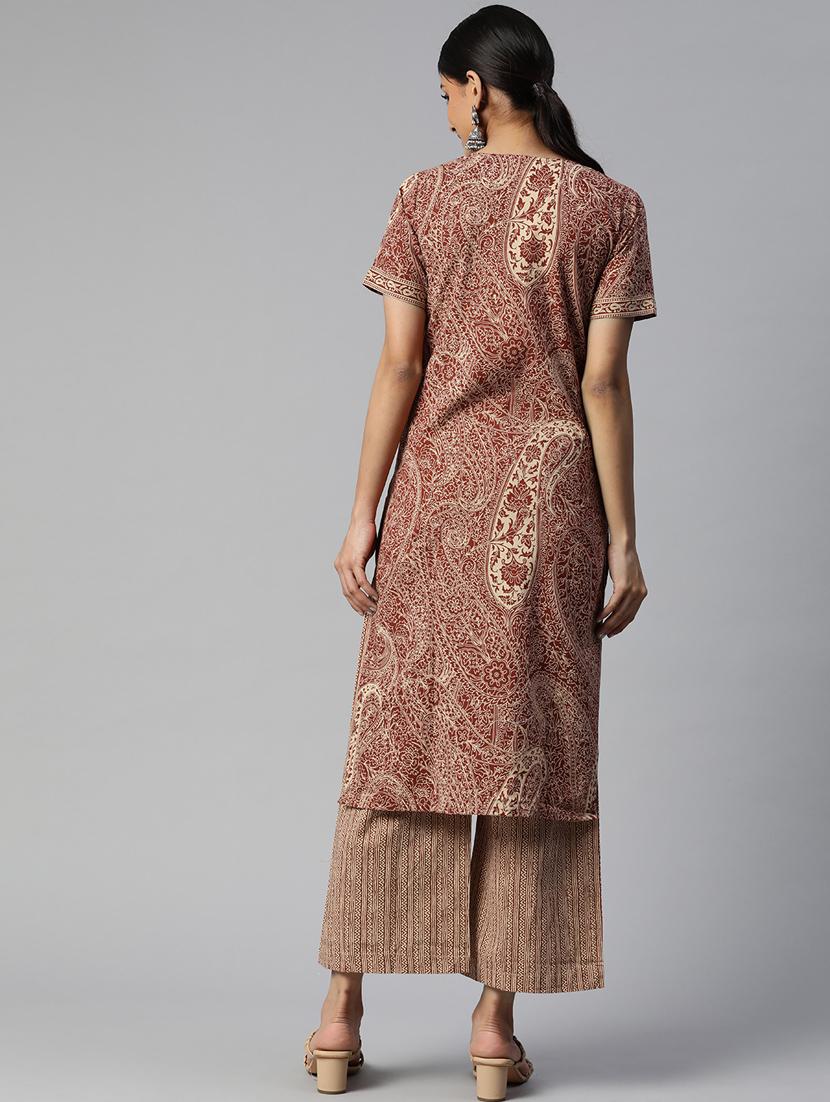 multi colored cotton kurta palazzo set - 18404744 - Standard Image - 2