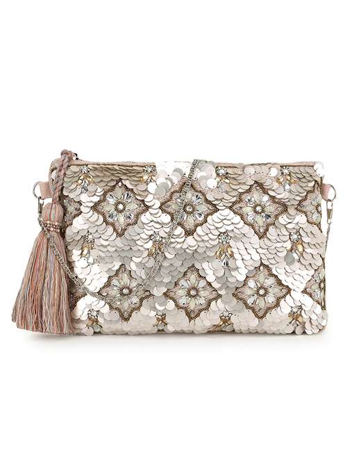 pink embellished regular sling bag - 18410741 - Very Small Image - 1