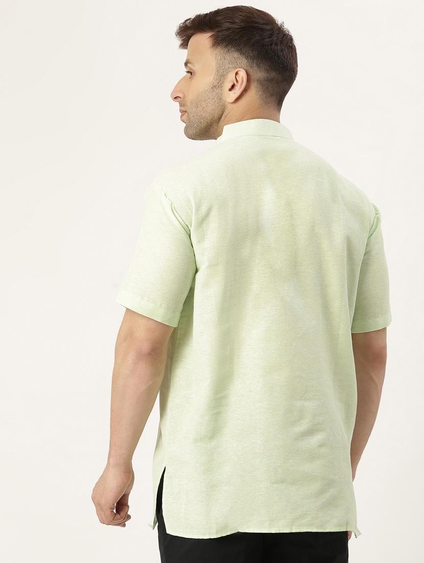 green solid short kurta - 18417412 - Standard Image - 2
