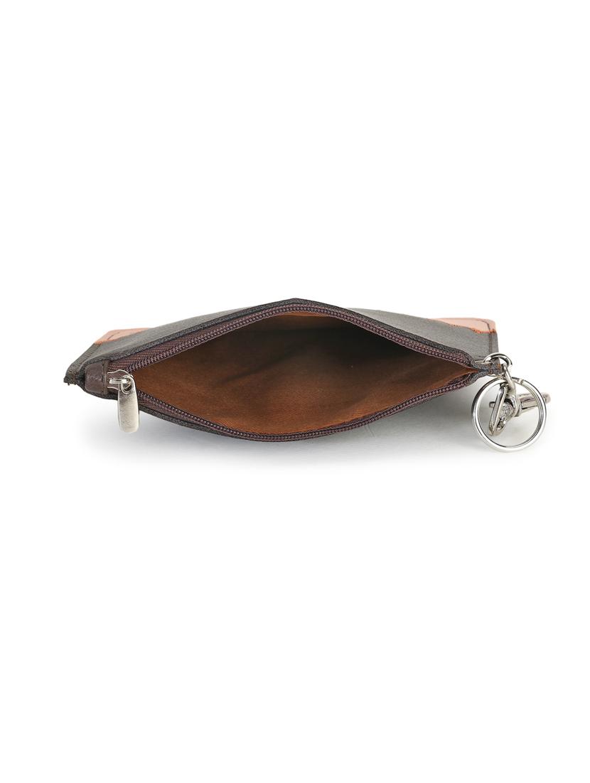 brown color block regular pouch - 18434365 - Standard Image - 2