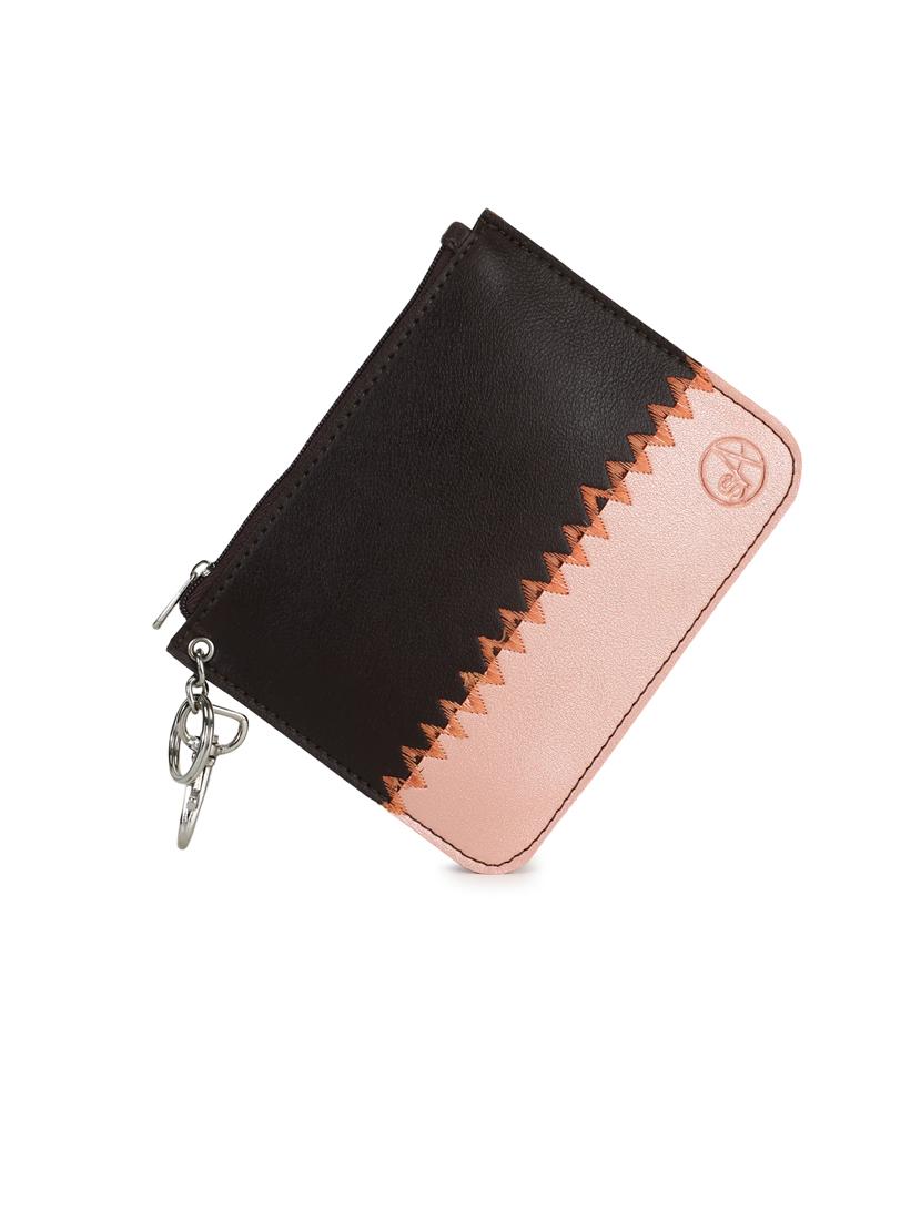 brown color block regular pouch - 18434365 - Standard Image - 5