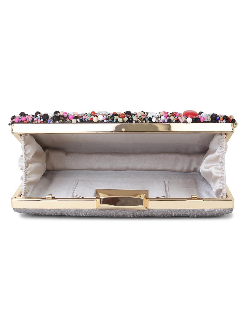 silver silk box clutch - 18437080 - Zoom Image - 2