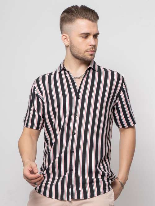 navy-blue striped casual shirt - 18444650 - Very Small Image - 1