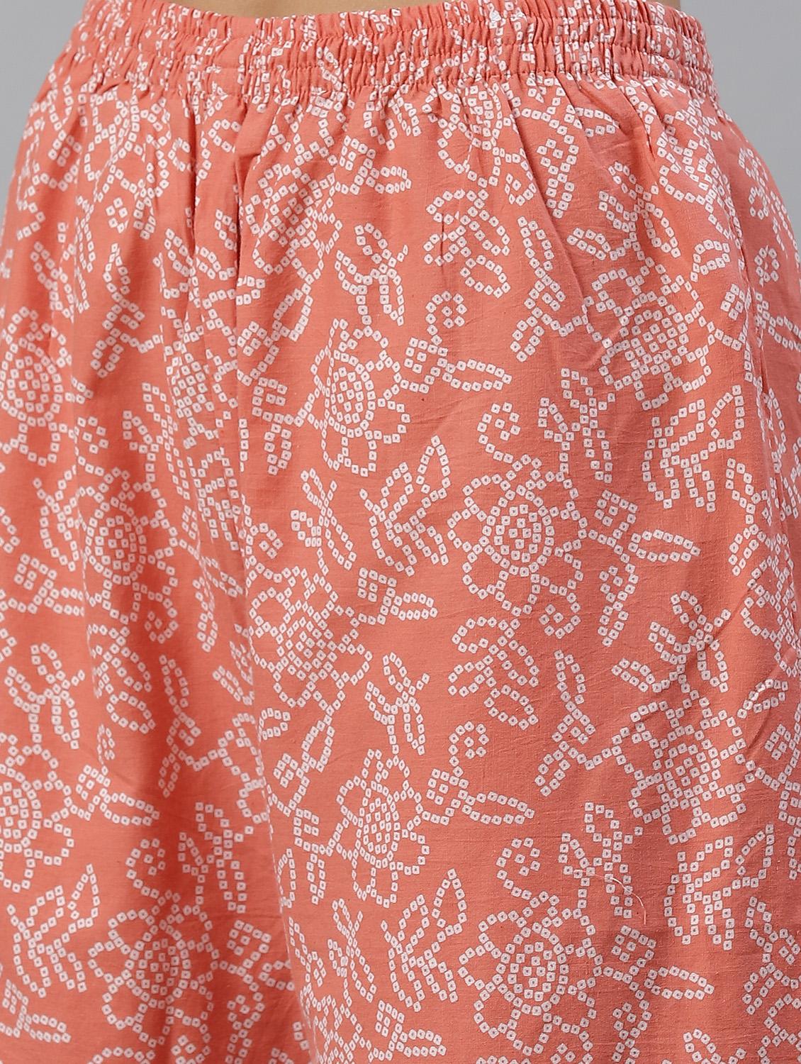 bandhani printed kurta palazzo set - 18445394 - Zoom Image - 3