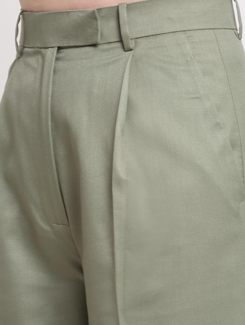 women solid pleated wide leg trouser - 18447049 - Standard Image - 4