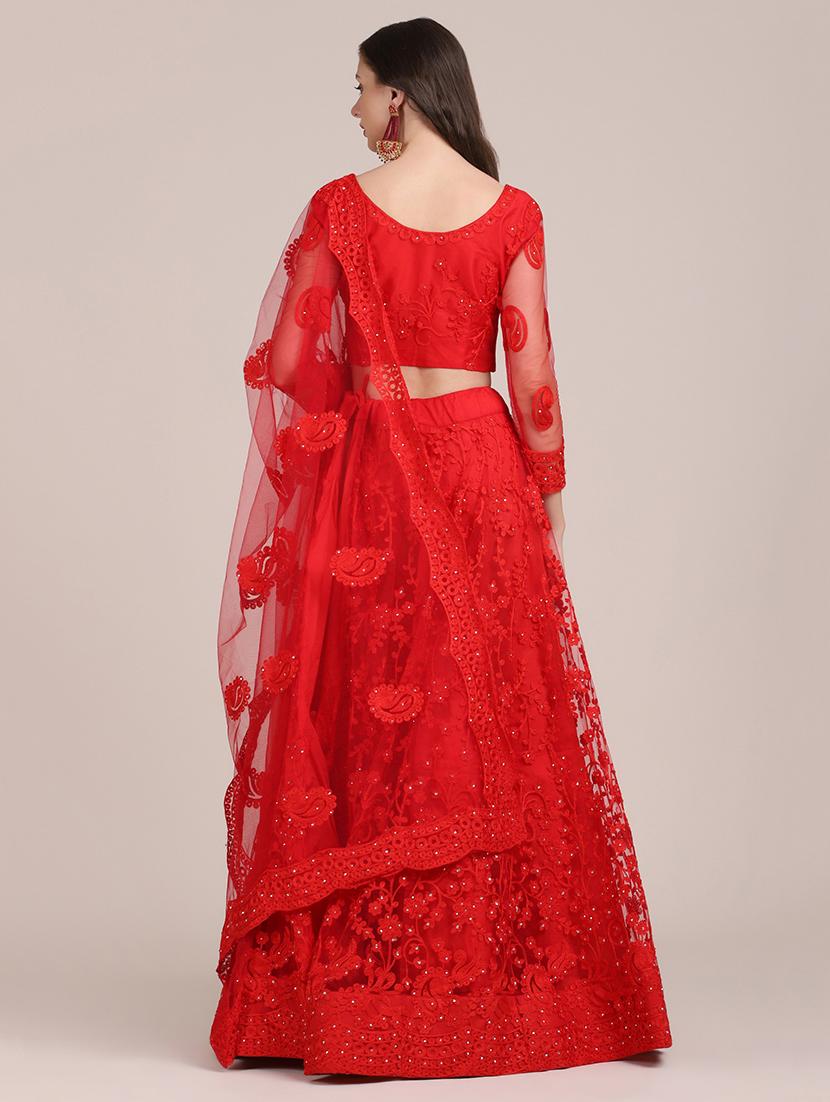 tonal embroidered semi -stitched lehenga choli with dupatta - 18447935 - Standard Image - 2