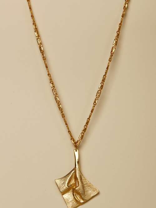 gold plated boho leaf necklace - 18449915 - Very Small Image - 1