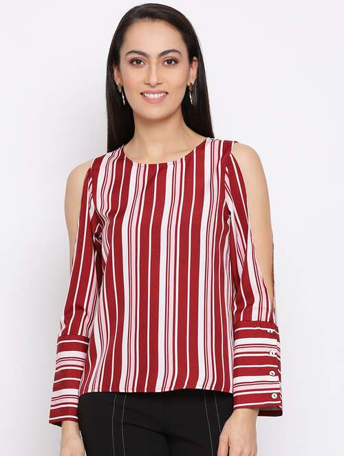 women's straight round neck top - 18450188 - Very Small Image - 1