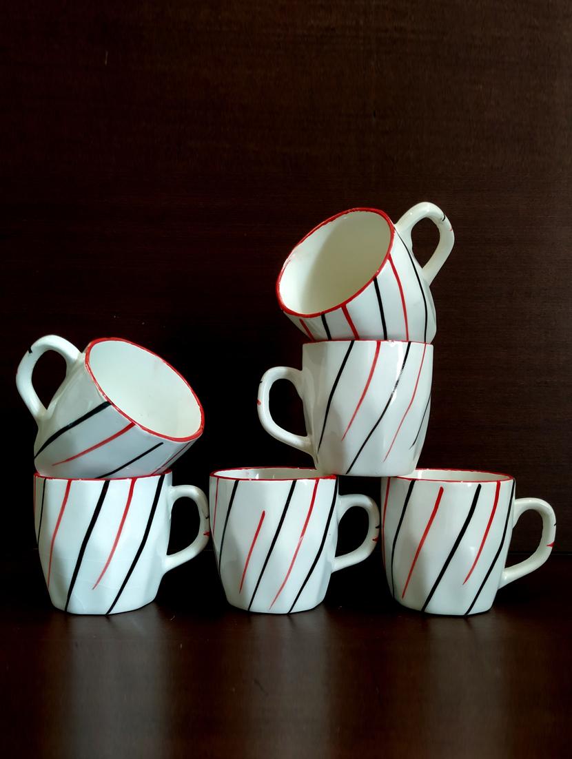 elegant set of 6 cups | cup set | tea cups | set of 6 cups | ceramic - 18457032 - Standard Image - 2