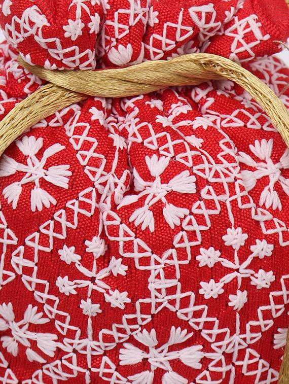 red embroidered potli - 18457689 - Standard Image - 3