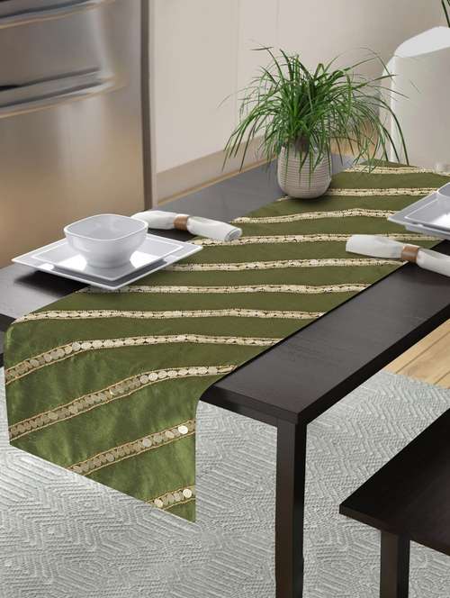 alina decor embllished table runner for center and dining tabale - 13x60 inch - 18460239 - Very Small Image - 1